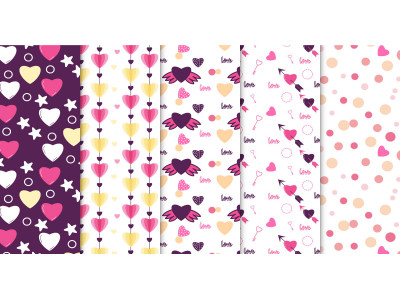 Abstract love pattern bundle vector