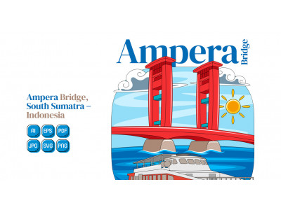 Ampera Bridge Vector Illustration