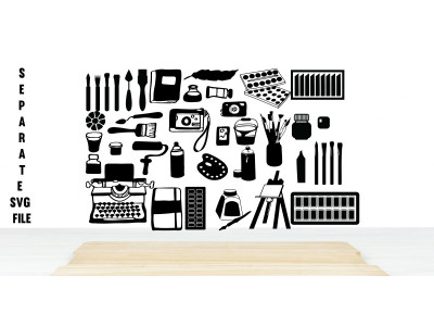 Artistic Accessories SVG, Album SVG, Art PNG, Artist PDF