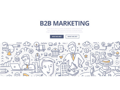 B2B Marketing Doodle Concept - Vector Image