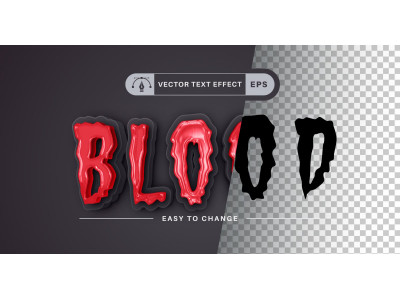 Blood - Editable Text Effect, Font Style