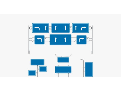 Blue Traffic Billboard Set Vector