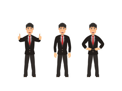 Business man illustrated colored