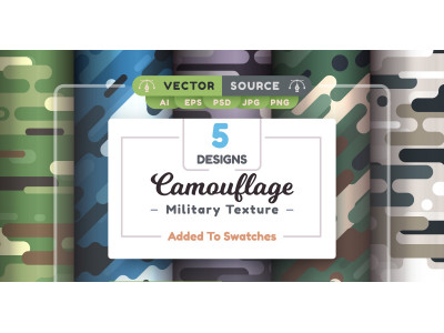 Camouflage Seamless Patterns | Elements PNG