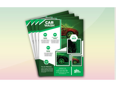 Car Wash Flyers - Vector Image