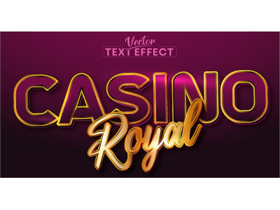 Casino Royal - Editable Text Effect, Shiny Gold Font Style, Graphics Illustration