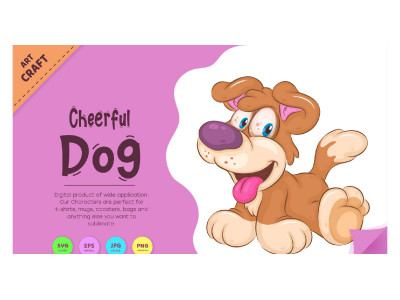 Cheerful Cartoon Dog. Clipart.