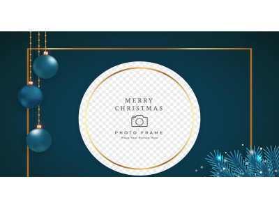 Christmas Photo Frame Blue Ornaments