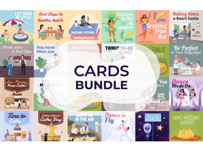 Different Topic Cards Template Bundle