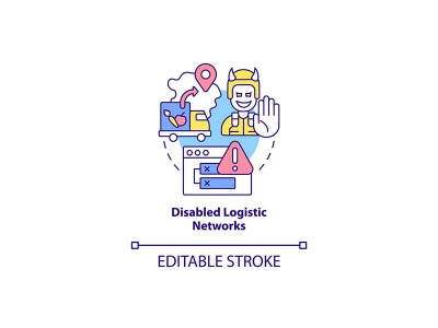 Disabled logistic networks concept icon