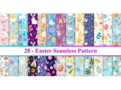 Easter Seamless Pattern, Happy Easter Pattern, Easter Background