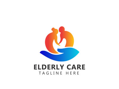 Elderly Care Logo And Elderly Couple Logo Template