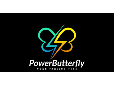 Electric Flash Volt Power Butterfly Logo