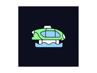 Electric Water Taxi RGB Color Icon For Dark Theme