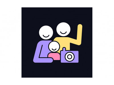 Family Photo RGB Color Icon For Dark Theme Vectors