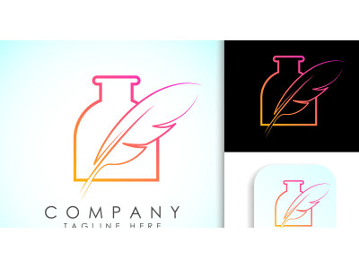 Feather logo design vector template2