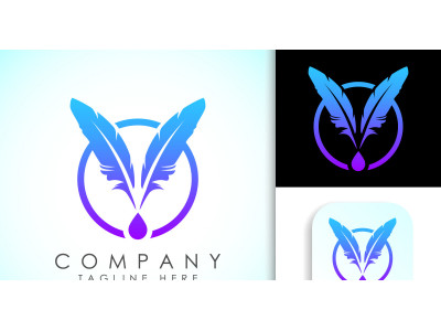 Feather logo for a writer or publishers3