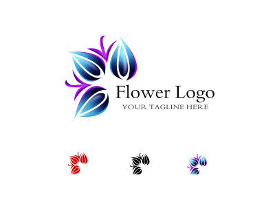 Flower Logo Blue Flower Logo Template