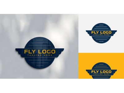 Fly Wings Circle Logo Design Template
