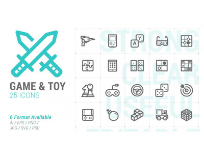 Game & Toy Mini Iconset template