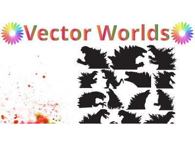 Godzilla Head svg, Godzilla svg, Animal svg, Animals, Anime, SVG, ai, pdf, eps, svg, dxf, png,