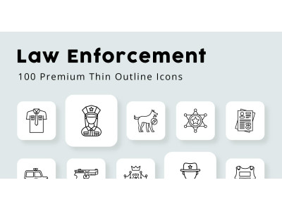 Law Enforcement Unique Outline Icons
