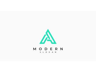 Letter A Geometric Modern Logo