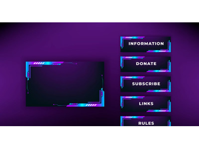Live Streaming screen panel overlay design template theme