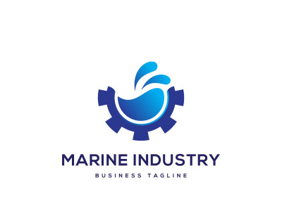 Marine Industry Gear Water Technology Logo