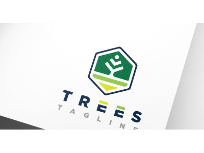 Minimal Green Tree Agriculture Environment Logo