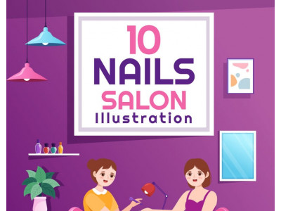 10 Nail Polish Salon Illustration