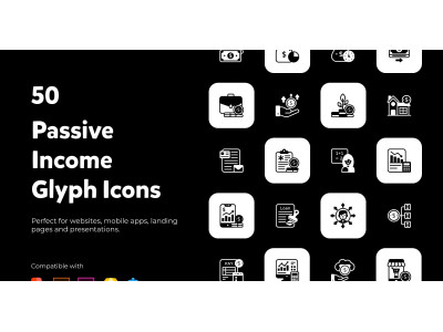 Passive income Glyph Icons