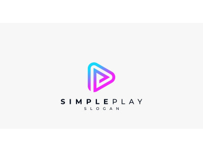 Play Button Video Colorful Gradient Logo