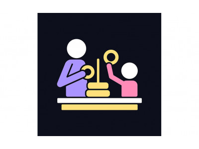 Playing Games With Kid RGB Color Icon For Dark Theme Vectors