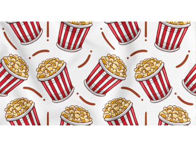 Popcorn Seamless Pattern (Fast Food)