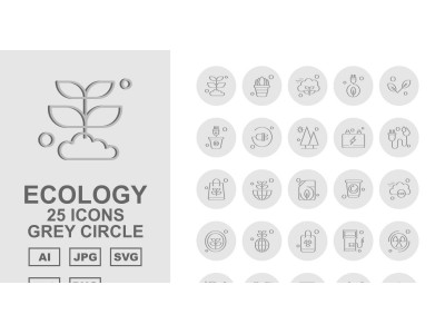 25 Premium Android Apps Grey Circle Icon Set