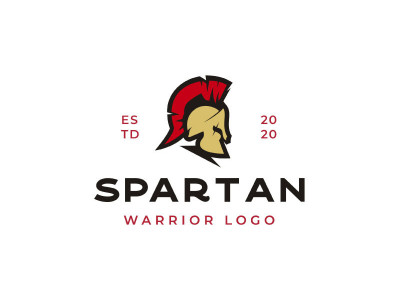 Retro Spartan Sparta Logo, Spartan Helmet Logo Design Vector Template