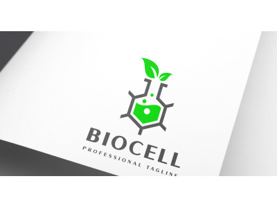 Science Natural Bio Cell Lab Logo Design