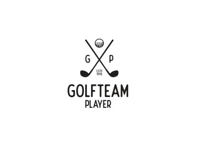 Simple Vintage Retro Crossed Stick Golf Logo Design