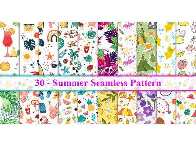 Summer Seamless Pattern, Summer Pattern