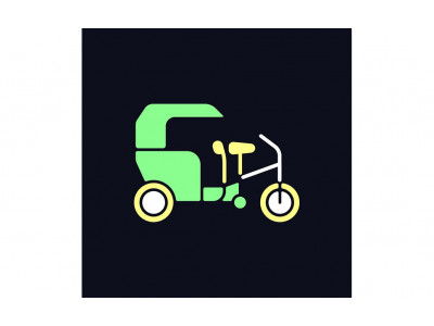 Tricycle Taxi RGB Color Icon For Dark Theme Vectors