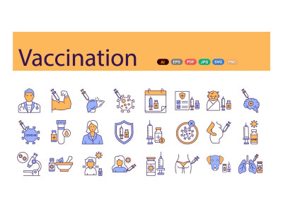 Vaccination Icons Pack | AI | EPS | SVG