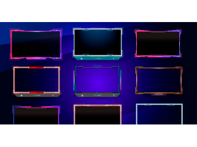 Vector Twitch stream overlay package including facecam overlay, offline, starting soon
