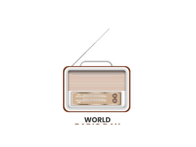 Vector World radio day in a geometric style