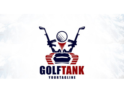 Veteran Army Tank Golf Logo